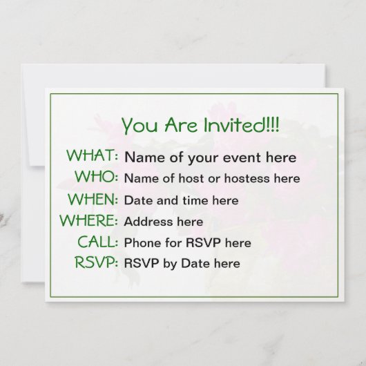 クリスマスサボテンのクローズアップの写真の招待状 招待状 (裏面)