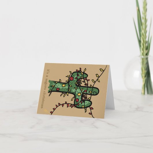 クリスマスサボテンのホリデーカード シーズンカード (正面)