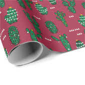 クリスマスサボテンの祝日のバーゴーニュ ラッピングペーパー (ロールコーナー)