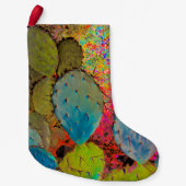 クリスマスサボテンカラフル砂漠の南西 スモールクリスマスストッキング (正面)