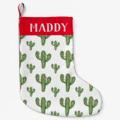 クリスマスサボテンパーソナライズされたクリスマスストッキング スモールクリスマスストッキング (正面)