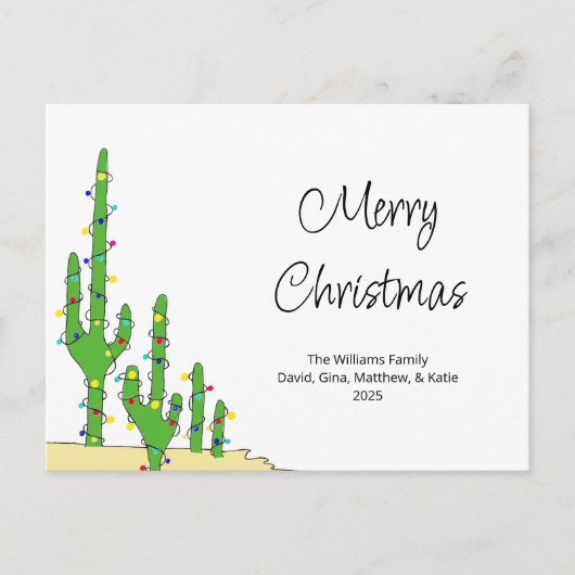 クリスマスサボテン南西砂漠 シーズンポストカード (正面)