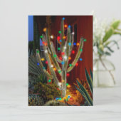 クリスマスサボテン独身ののサイド付きフラットホリデーカード シーズンカード (スタンド正面)