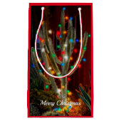 クリスマスサボテン白熱［赤熱］光を放つライトレッド抱き枕 スモールペーパーバッグ (正面)