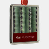 クリスマスサボテン砂漠サウスウエストレッドグリーン メタルオーナメント (右)