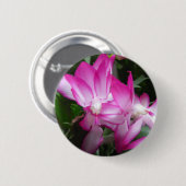 クリスマスサボテン花ボタン 缶バッジ (正面&裏面)