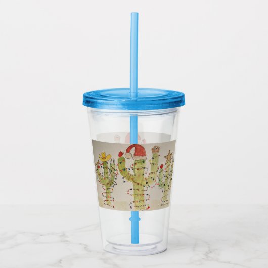 クリスマスサボテン アクリルタンブラー (正面)