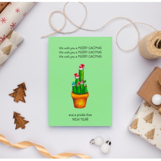 クリスマスサボテン カード