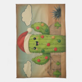 クリスマスサボテン キッチンタオル (縦)