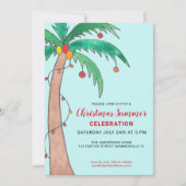 クリスマスサマーお祝いパームツリーパーティー 招待状 (正面)