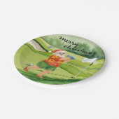 クリスマスサマーテーマのゴルフサンタクロース ペーパープレート (アングル)