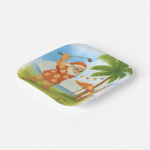 クリスマスサマーテーマのゴルフサンタクロース ペーパープレート (傾斜あり)