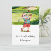 クリスマスサマーテーマのゴルフサンタクロース 招待状 (スタンド正面)