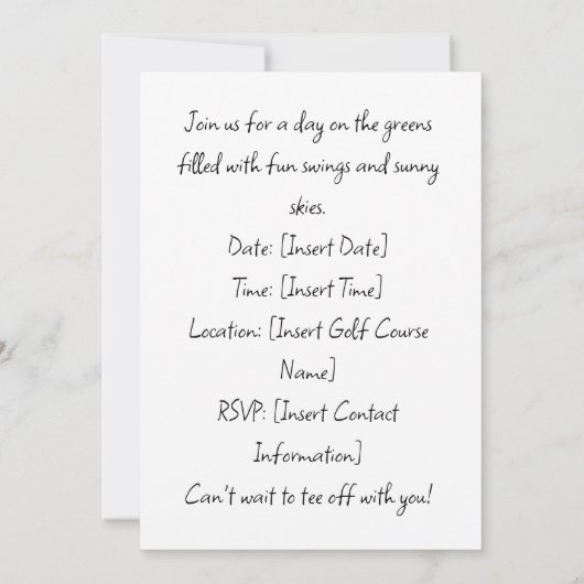 クリスマスサマーテーマのゴルフサンタクロース 招待状 (裏面)