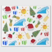 クリスマスサマービーチホリデイ ラッピングペーパー (フラット)