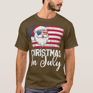 クリスマスサマーヴィンテージアメリカ国旗サンタクリスマス Tシャツ