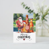 クリスマスサマー向けゴルフサンタとビおもしろいール シーズンポストカード (スタンド正面)