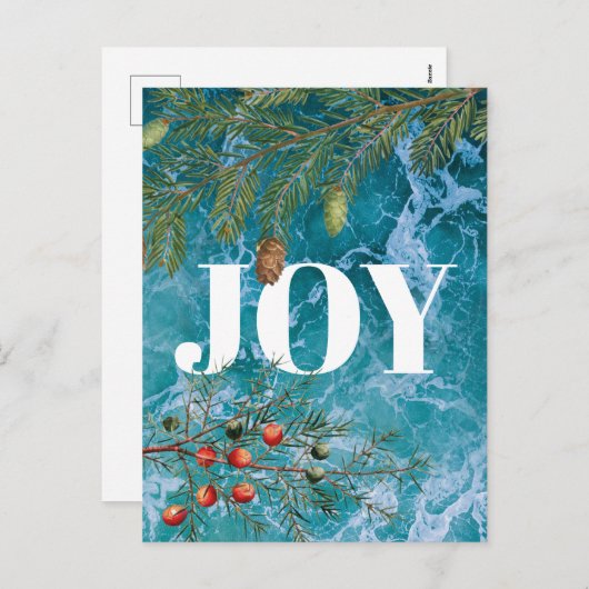 クリスマスサマー海ビーチジョイクリスマス シーズンポストカード (正面/裏面)