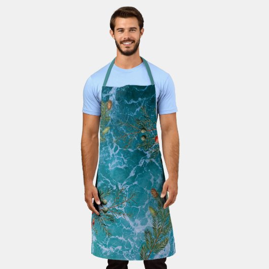 クリスマスサマー海ビーチ エプロン (着用した状態)