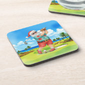 クリスマスサマー7月のためのゴルフサンタゴルフ コースター (左側)