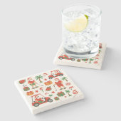 クリスマスサマー7月のためのゴルフサンタゴルフ ストーンコースター (横)