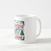 クリスマスサメのモミの木が大好き コーヒーマグカップ (正面右)