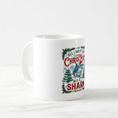 クリスマスサメのモミの木が大好き コーヒーマグカップ (正面左)