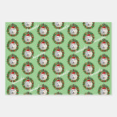 クリスマスサモエドパーソナライズされたの包み紙 ラッピングペーパーシート (正面3)