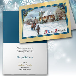 クリスマスサワーズ歩くトゥチャーチヴィンテージ カード