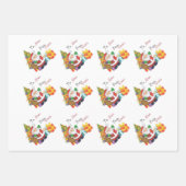 クリスマスサンカスタムタの名前の前後 ラッピングペーパーシート (正面)