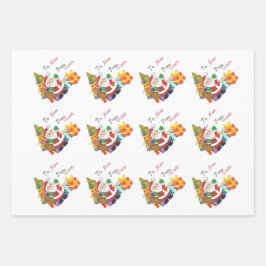 クリスマスサンカスタムタの名前の前後 ラッピングペーパーシート