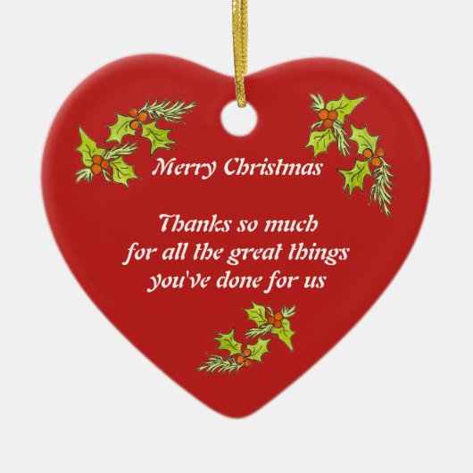 クリスマスサンキューオーナメント セラミックオーナメント (正面)