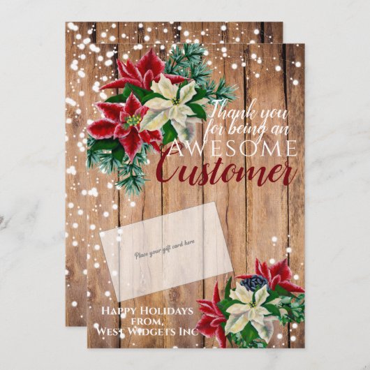 クリスマスサンキューカスタマーギフトカードホルダー シーズンカード (正面/裏面)