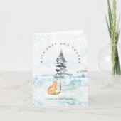 クリスマスサンキューカード水彩キツネ シーズンカード (正面)