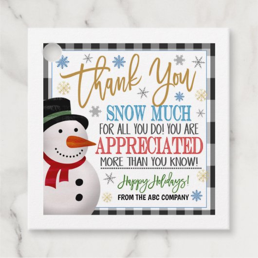 クリスマスサンキューギフトラベル フェイバータグ (正面)