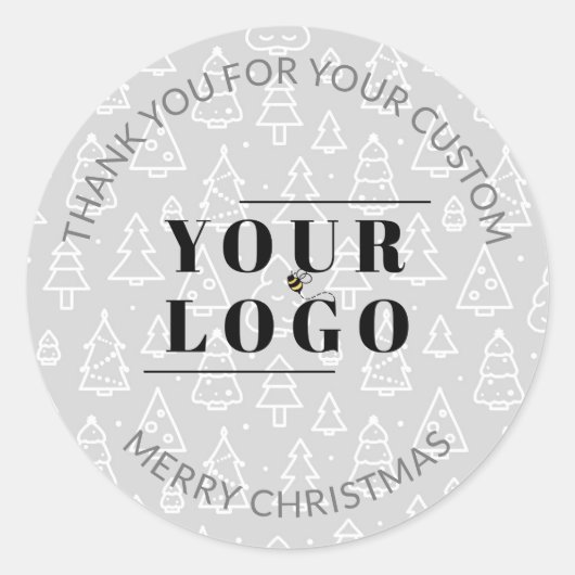 クリスマスサンキュースモールビジネスカスタムのロゴ ラウンドシール (正面)