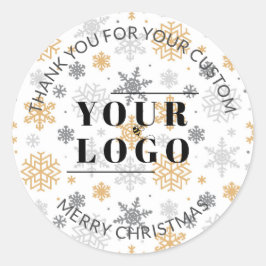 クリスマスサンキュースモールビジネスカスタムロゴ ラウンドシール