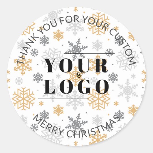 クリスマスサンキュースモールビジネスカスタムロゴ ラウンドシール (正面)