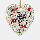 クリスマスサンキューセラミックオーナメント セラミックオーナメント (右)
