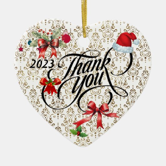 クリスマスサンキューセラミックオーナメント セラミックオーナメント (正面)