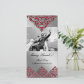 クリスマスサンキューフォトカードインディアンダマスクレッド サンキューカード (スタンド正面)