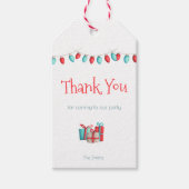 クリスマスサンキューラベルティール(緑がかった色)と赤 ギフトタグ (正面)