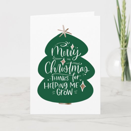 クリスマスサンキュー先生カード サンキューカード (正面)
