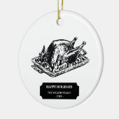 クリスマスサンクスギビングヴィンテージターキーホリデー セラミックオーナメント (左)