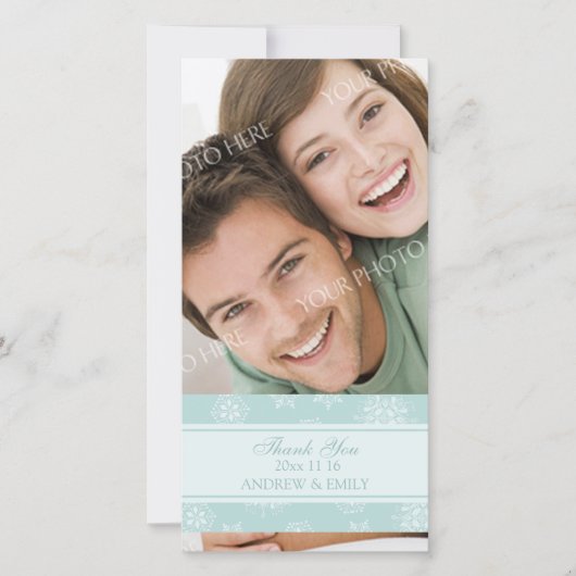 クリスマスサンク結婚トの写真カード サンキューカード (正面)