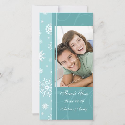 クリスマスサンク結婚トの写真カード サンキューカード (正面)