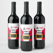 クリスマスサンタあなたはお酒を飲んでいるとき ワインラベル (ボトル)