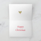 クリスマスサンタおもしろいンカラフルチキン愛好家 カード (内部)