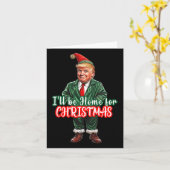 クリスマスサンタおもしろい小妖精や小人トランプ2に帰省 カード (黄色い花)