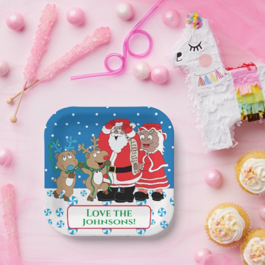 クリスマスサンタおもしろい ペーパープレート (パーティー)